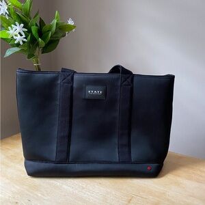 STATE Black Men's Tote with Minimal Logo